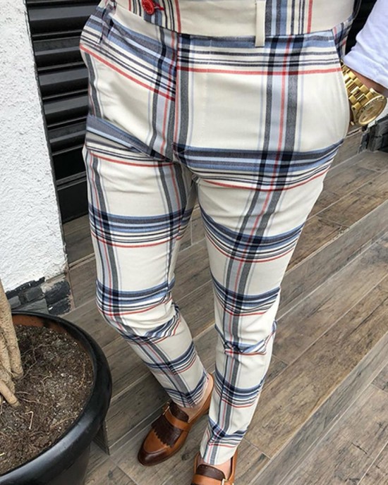 men's plaid casual pants HE1307-03-03