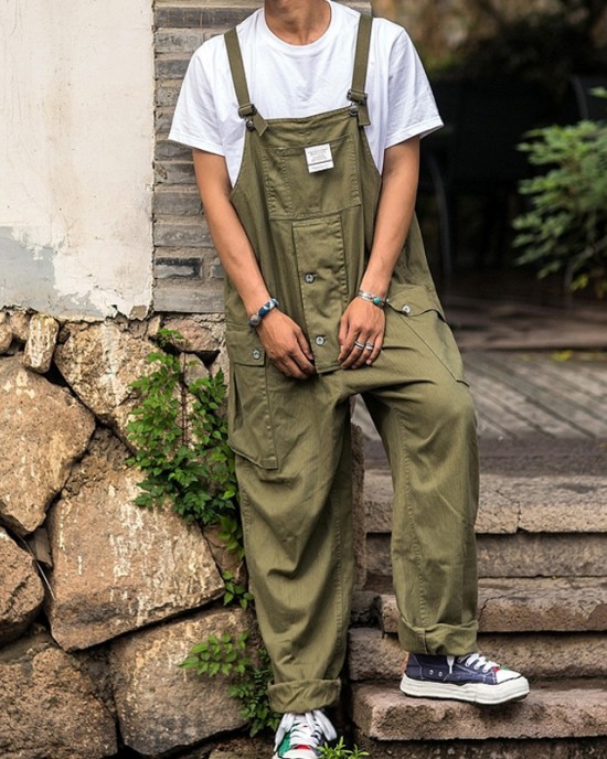 Men's suspender loose casual pants  HF0118-04-04