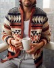 Men's Geometric Zip Cardigan Sweater Jacket 10367556X