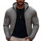 Men's Basic Solid Color Slim Fit Hooded Zip-up Knit Cardigan MTA1113K7U
