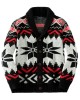Men's Vintage Christmas Jacquard Lapel Single Breasted Knit Cardigan 66875790M