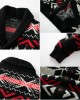 Men's Vintage Christmas Jacquard Lapel Single Breasted Knit Cardigan 66875790M
