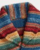 Men's Vintage Rainbow Colorblock Jacquard Lapel Cardigan 50270487Y