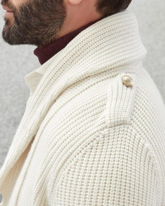Men's Casual Solid Color Lapel Double Breasted Knitted Cardigan 94737821M