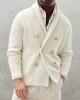 Men's Casual Solid Color Lapel Double Breasted Knitted Cardigan 94737821M